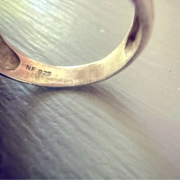 NF 925 Sterling Silver Scroll Ring Size 8.5 - Picture 5 of 13